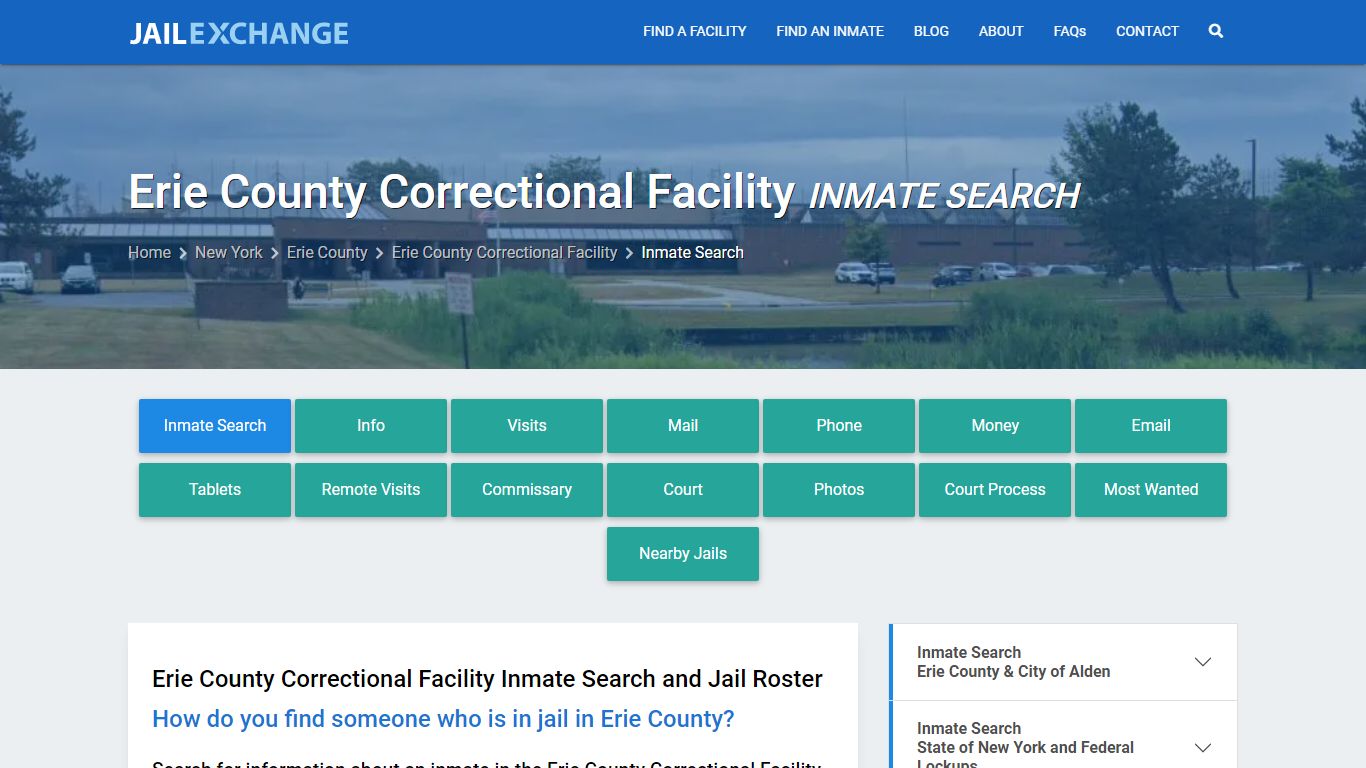 Erie County Correctional Facility Inmate Search - Jail Exchange